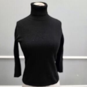 Ann Taylor Cashmere Black Turtleneck Sweater